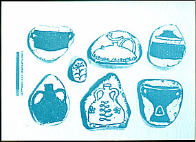 Postkarte "Bemalte Steine aus Griechenland" (Trudl Wohlfeil)